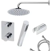 Mueller Round inbouw regendouche 2-wegs met staafhanddouche en muurarm 45cm chroom