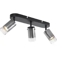 QAZQA Moderne plafondspot gunmetal 3-lichts draai- en verstelbaar - Drain