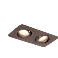 QAZQA Afgeronde inbouwspot donkerbrons GU10 50mm draai- en kantelbaar IP44 2-lichts - Alberto