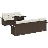vidaXL Tuinset met 8 zitplaatsen, bruin [Synthetisch]: Polyrotan