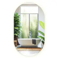 Drukarnia Piga LED Spiegel - Ovale Spiegel Met LED Verlichting - 52 cm x 90 cm - Ovale Spiegel LED - Halspiegel - Neutraal Wit 4000K - Ovale Spiegel Badkamer Met Verlichting - Scandinavische Wandspiegel