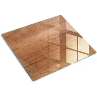 Tulup Glazen Snijplank - Bruin Hout Anti-Slip Snijplank - 60 x 52 cm - Snijplank Glas - Anti-Slip Snijplank - Snijplank van Glas - Serveerplank van glas - Kookbenodigdheden