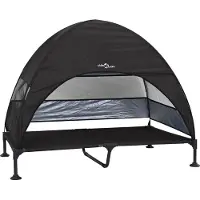 vidaXL Verheven Hondenbed 127 x 81 x 108 cm Stof en Staal Zwart