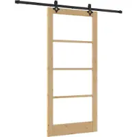 vidaXL Schuifdeur ORKDAL 93 x 202 cm Massief grenenhout en glas