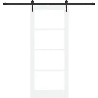 vidaXL Schuifdeur 83 x 202 cm Massief grenenhout en glas Wit en Zwart