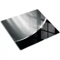Tulup Glazen Snijplank - Zilver Textuur Dienblad - 60 x 52 cm - Serveerplank van glas - Snijplank van Glas - Anti-Slip Snijplank - UV Gelaagd Glas Serveerplank - Keukengerei