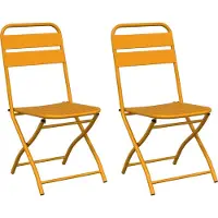 vidaXL Tuinstoel Die Opgevouwen Kan Worden 2 pcs Mosterdgeel