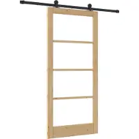 vidaXL Schuifdeur ORKDAL 93 x 202 cm Massief grenenhout en glas