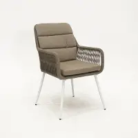 Vita Damian diningstoel taupe met zit en rugkussen