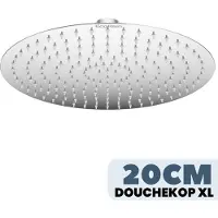 EcoRain 30% Waterbesparende Regendouchekop Tyler 20 CM Rond - Hoge Druk - Universele Aansluiting - Anti-kalk Douchekop - 2 jaar garantie - Chroom