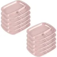 PlasticForte vakjes diner borden - 10x - roze - kunststof - 21 x 24 cm - 3 vakken - bbq en camping