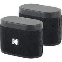 Kodak SoundBrix - Luidspreker - draagbaar - draadloos - Bluetooth - 5 Watt - Baszwart (verpakking met 2 stuks)