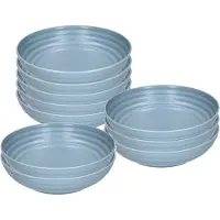 PlasticForte Soepkommen - 10x - D22 x H5.5 cm - blauw - kunststof - onbreekbaar - servies