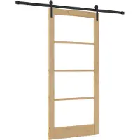 vidaXL Schuifdeur ORKDAL Natuurlijk en zwart 93 x 202 cm