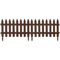 Prosperplast Tuinhekjes - 14x stuks - kunststof - 700 cm - 60 x 40 cm - bruin - borderrand - tuinafscheiding