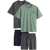 Next Pyjama kort grijs / groen / zwart