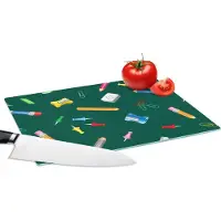 KitchenYeah Glazen Snijplank - 28x20 - Kantoor - Patronen - Potloden - Snijplanken Glas