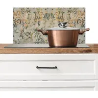 KitchenYeah Spatscherm keuken 70x30 cm - Kookplaat achterwand Marmer - Goud - Turquoise - Vintage - Marmerlook - Muurbeschermer - Spatwand fornuis - Hoogwaardig aluminium