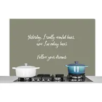 KitchenYeah Spatscherm keuken 120x80 cm - Kookplaat achterwand Yesterday, I really wanted tacos - Quotes - Taco lover - Spreuken - Muurbeschermer - Spatwand fornuis - Hoogwaardig aluminium