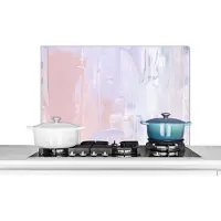 KitchenYeah Spatscherm keuken 80x55 cm - Kookplaat achterwand Verf - Pastel - Design - Muurbeschermer - Spatwand fornuis - Hoogwaardig aluminium