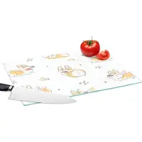 KitchenYeah Glazen Snijplank - 39x28 - Patroon - Corgi - Hond - Jongens - Meisjes - Kinderen - Kindje - Snijplanken Glas