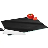 KitchenYeah Glazen Snijplank - 39x28 - Zwart - Grijs - Design - Textuur - Snijplanken Glas