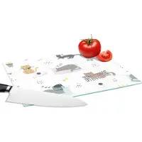 KitchenYeah Glazen Snijplank - 28x20 - Katten - Huisdieren - Patronen - Snijplanken Glas
