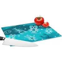 KitchenYeah Glazen Snijplank - 28x20 - Zodiac - Kreeft - Design - Snijplanken Glas