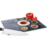 KitchenYeah Glazen Snijplank - 28x20 - Thee - Kruiden - Specerijen - Keuken - Snijplanken Glas