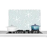 KitchenYeah Spatscherm - Design - Keuken - Lijn - Groen - Spatwand - 90x60 cm - Achterwand keuken