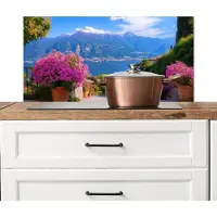 KitchenYeah Spatscherm keuken 80x40 cm - Kookplaat achterwand Lake Como - Italië - Landschap - Muurbeschermer - Spatwand fornuis - Hoogwaardig aluminium