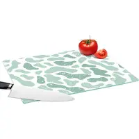 KitchenYeah Glazen Snijplank - 39x28 - Abstract - Verf - Patroon - Grijs - Dierenprint - Snijplanken Glas