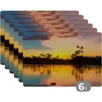 KitchenYeah Placemat - Placemats kunststof - Water - Natuur - Zomer - Lucht - 45x30 cm - 6 stuks - Hittebestendig - Anti-Slip - Onderlegger - Afneembaar