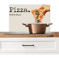 KitchenYeah Spatscherm keuken 70x50 cm - Kookplaat achterwand Pizza - Kaas - Pepperoni - Muurbeschermer - Spatwand fornuis - Hoogwaardig aluminium