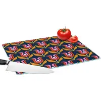KitchenYeah Glazen Snijplank - 39x28 - Retro - Tulp - Abstract - Design - Snijplanken Glas