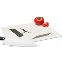 KitchenYeah Glazen Snijplank - 28x20 - Vintage - Man - Design - Snijplanken Glas