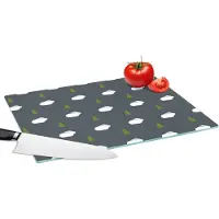 KitchenYeah Glazen Snijplank - 39x28 - Bomen - Konijn - Patroon - Snijplanken Glas