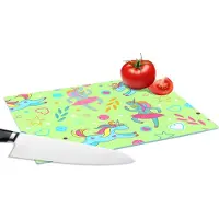 KitchenYeah Glazen Snijplank - 28x20 - Ballerina - Eenhoorn - Patronen - Regenboog - Snijplanken Glas