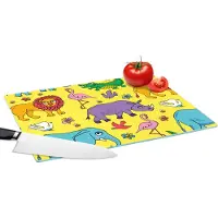 KitchenYeah Glazen Snijplank - 39x28 - Flamingo - Dieren - Patroon - Snijplanken Glas