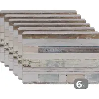 KitchenYeah Placemat - Placemats - Wood - Planken - Structuur - Hout - Schutting - Tafel onderzetters 45x30 cm - 6 stuks