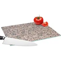 KitchenYeah Glazen Snijplank - 28x20 - Graniet - Steen - Patroon - Design - Bruin - Grijs - Snijplanken Glas