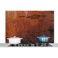 KitchenYeah Spatscherm keuken 120x80 cm - Kookplaat achterwand Roest - Vintage - Staal - Muurbeschermer - Spatwand fornuis - Hoogwaardig aluminium