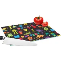 KitchenYeah Glazen Snijplank - 28x20 - Design - Monster - Feest - Kinderen - Snijplanken Glas