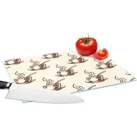 KitchenYeah Glazen Snijplank - 28x20 - Patronen - Vintage - Koffie - Snijplanken Glas