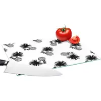 KitchenYeah Glazen Snijplank - 28x20 - Ananas - Patronen - Jungle - Snijplanken Glas