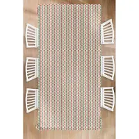 KitchenYeah Kerst Tafelkleed - Kerstmis Decoratie - Tafellaken - Kerst - Patronen - Driehoek - 150x300 cm - Kerstmis Versiering - Tafeldecoratie Kerstmis - Kerstdecoratie tafel - Tafelversiering