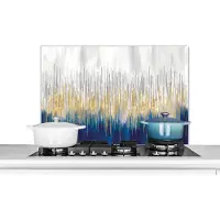 KitchenYeah Spatscherm keuken 90x60 cm - Kookplaat achterwand Olieverf - Abstract - Schilderij - Verf - Muurbeschermer - Spatwand fornuis - Hoogwaardig aluminium