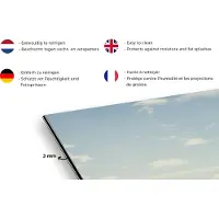 KitchenYeah Spatscherm keuken 120x80 cm - Kookplaat achterwand Schotse Hooglanders - Gras - Wolken - Dieren - Muurbeschermer - Spatwand fornuis - Hoogwaardig aluminium
