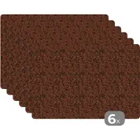 KitchenYeah Placemat - Placemats kunststof - Structuur - Graniet - Patroon - 45x30 cm - 6 stuks - Hittebestendig - Anti-Slip - Onderlegger - Afneembaar