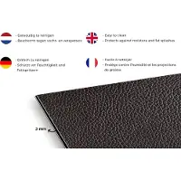 KitchenYeah Spatscherm keuken 120x80 cm - Kookplaat achterwand Leer - Lederlook - Zwart - Licht - Muurbeschermer - Spatwand fornuis - Hoogwaardig aluminium